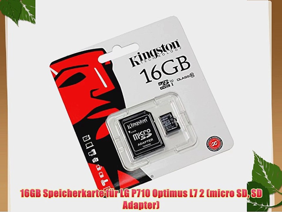 16GB Speicherkarte f?r LG P710 Optimus L7 2 (micro SD SD Adapter)