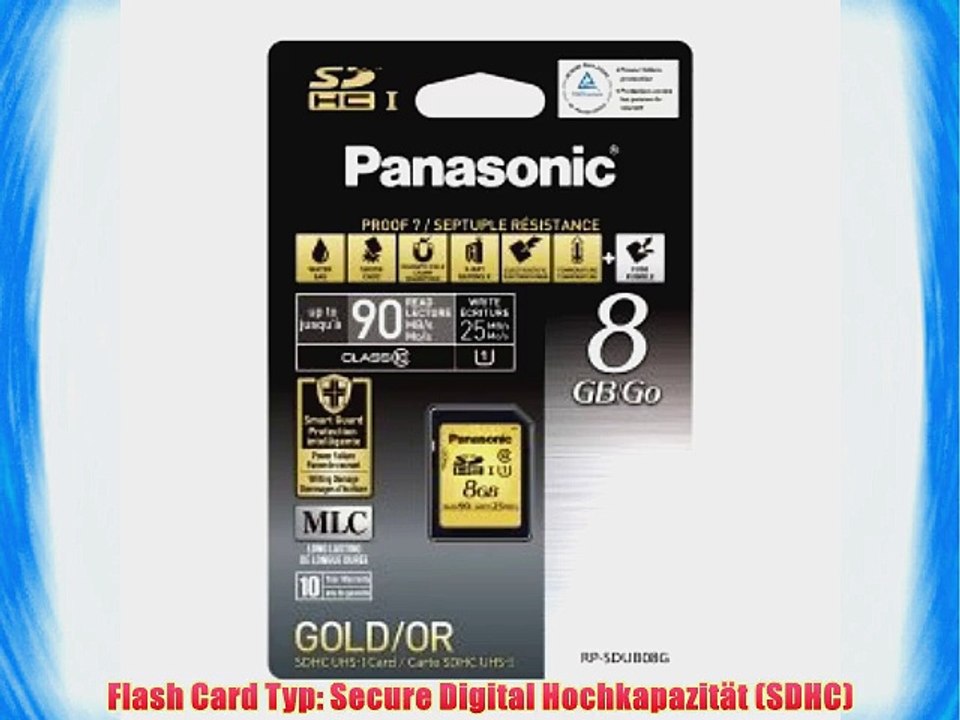 Panasonic RP-SDUB08GAK Class 10 SDHC 8GB Speicherkarte (UHS-I)