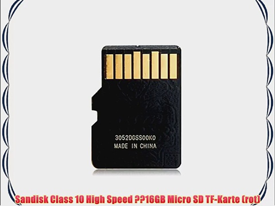 Sandisk Class 10 High Speed ??16GB Micro SD TF-Karte (rot)
