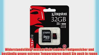 Kingston SDCA3/32GB microSDHC/SDXC Speicherkarte mit Adapter (UHS-I U3 90R/80W)