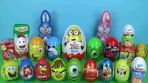 33 Surprise Eggs - Kinder Surprise Spongebob Mickey Mouse Disney Pixar Cars Eggs
