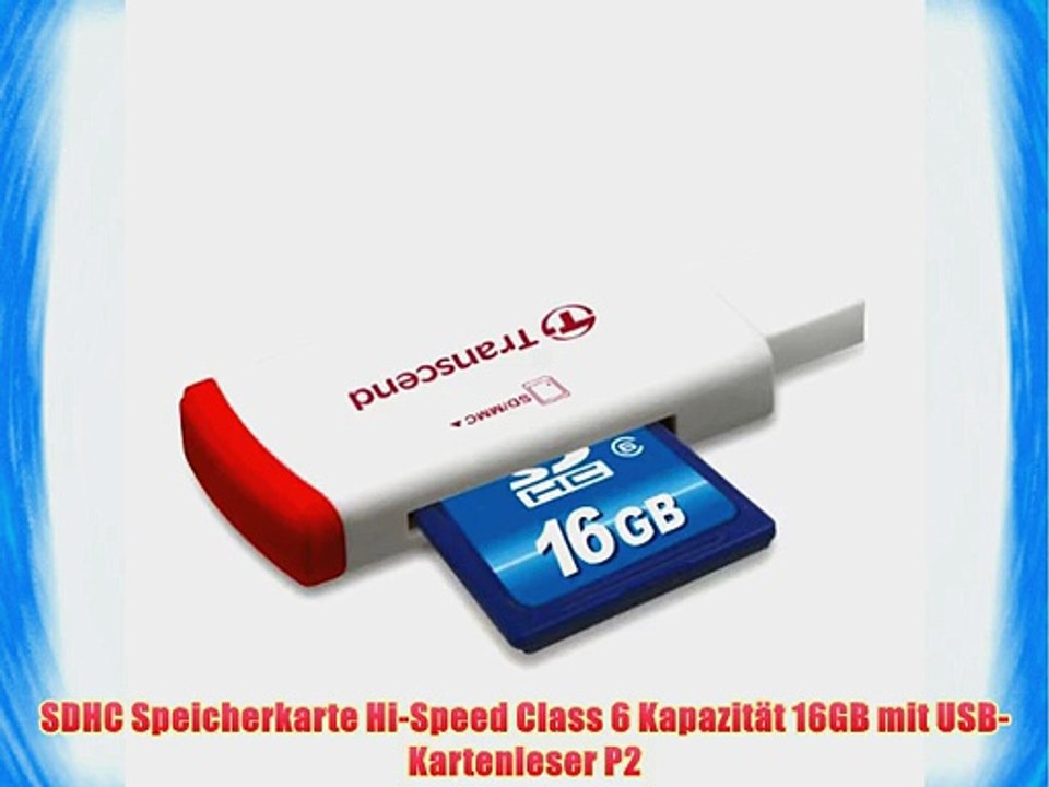 Transcend Hi-Speed SDHC 16GB Class 6 Speicherkarte mit USB Kartenleser