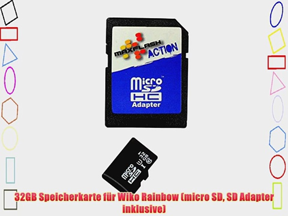 32GB Speicherkarte f?r Wiko Rainbow (micro SD SD Adapter inklusive)