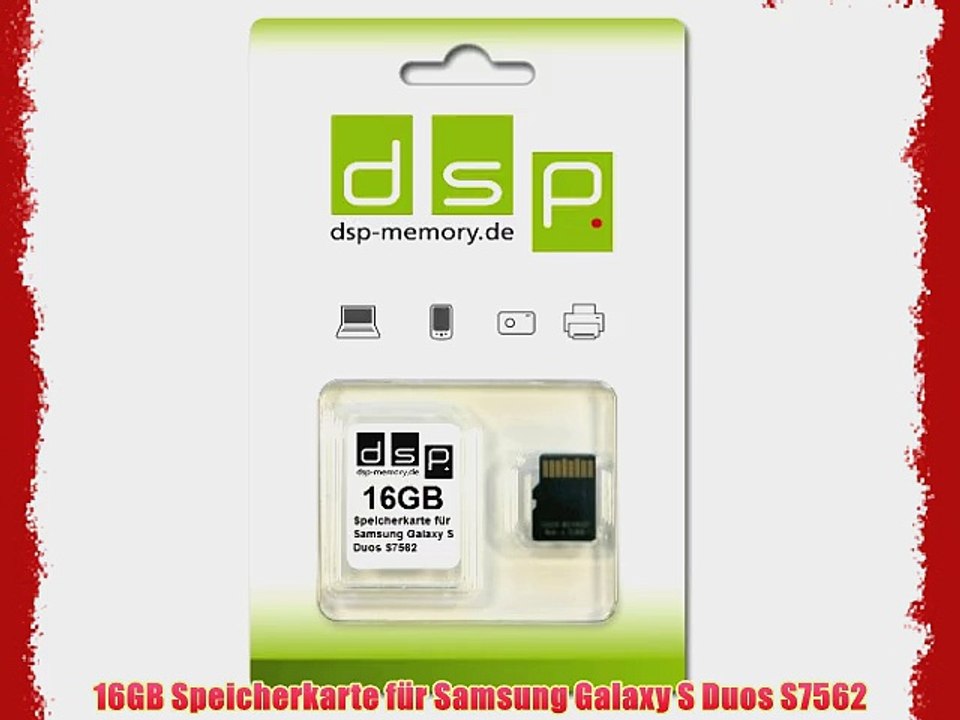 16GB Speicherkarte f?r Samsung Galaxy S Duos S7562