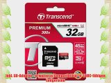 Transcend Premium microSDHC 32GB Class 10 UHS-I Speicherkarte mit SD-Adapter (max. 45MB/s Lesen)