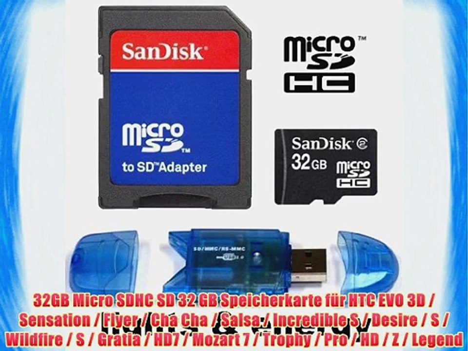 32GB Micro SDHC SD 32 GB Speicherkarte f?r HTC EVO 3D / Sensation / Flyer / Cha Cha / Salsa