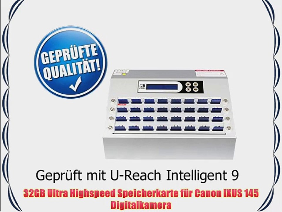 32GB Ultra Highspeed Speicherkarte f?r Canon IXUS 145 Digitalkamera