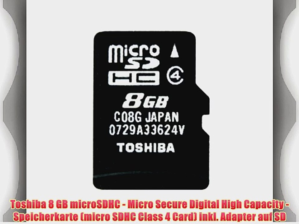 Toshiba 8 GB microSDHC - Micro Secure Digital High Capacity - Speicherkarte (micro SDHC Class
