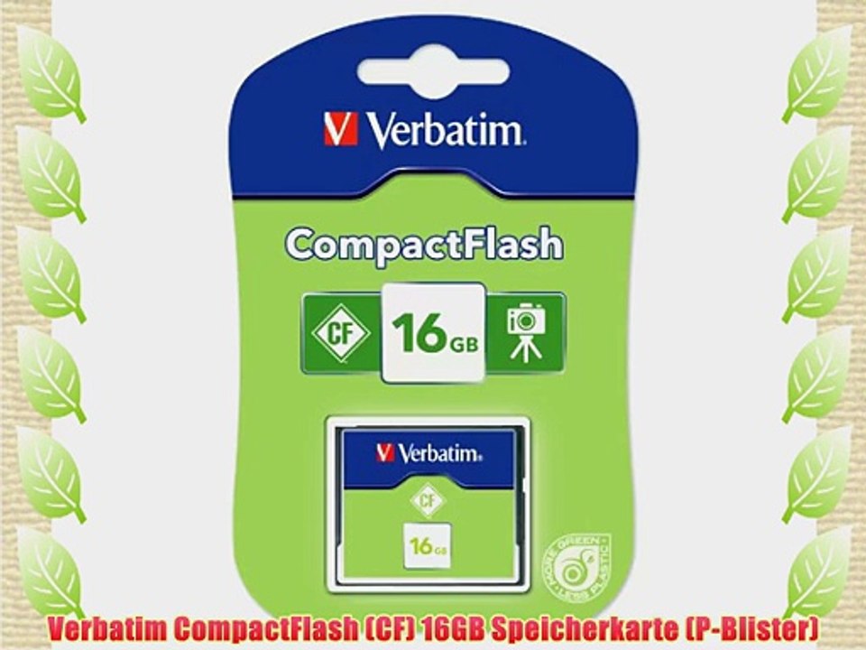 Verbatim CompactFlash (CF) 16GB Speicherkarte (P-Blister)