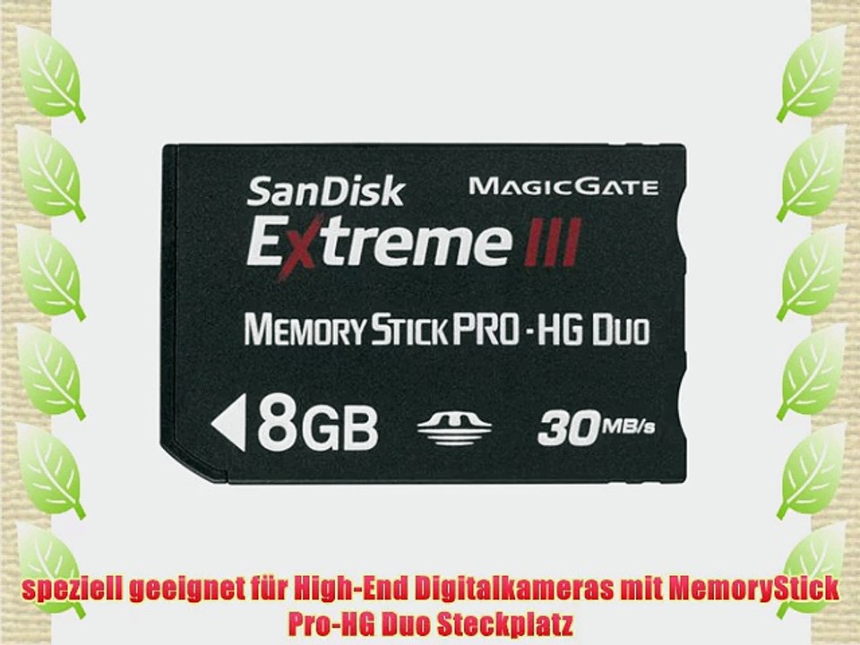 SanDisk MemoryStick Pro-HG Duo Extreme III 8GB Speicherkarte (original Handelsverpackung)