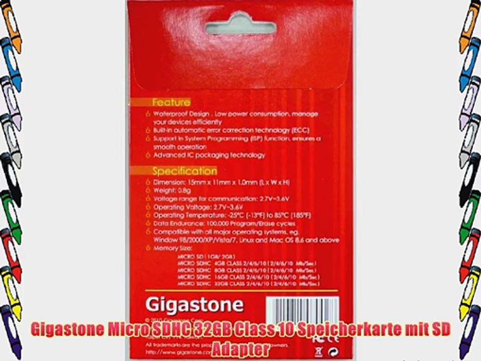 Gigastone Micro SDHC 32GB Class 10 Speicherkarte mit SD Adapter