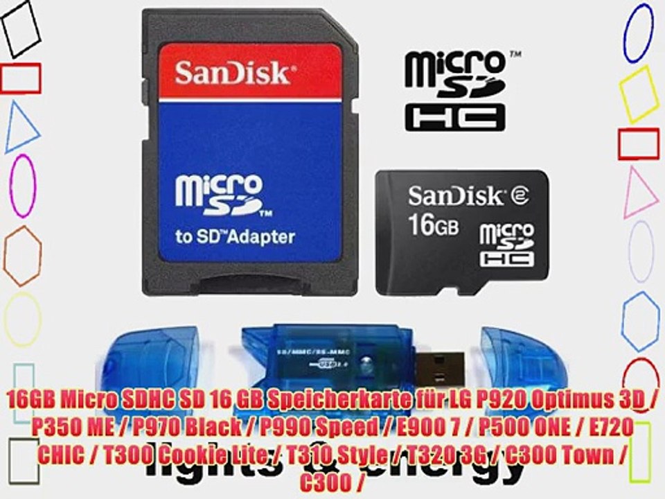 16GB Micro SDHC SD 16 GB Speicherkarte f?r LG P920 Optimus 3D / P350 ME / P970 Black / P990