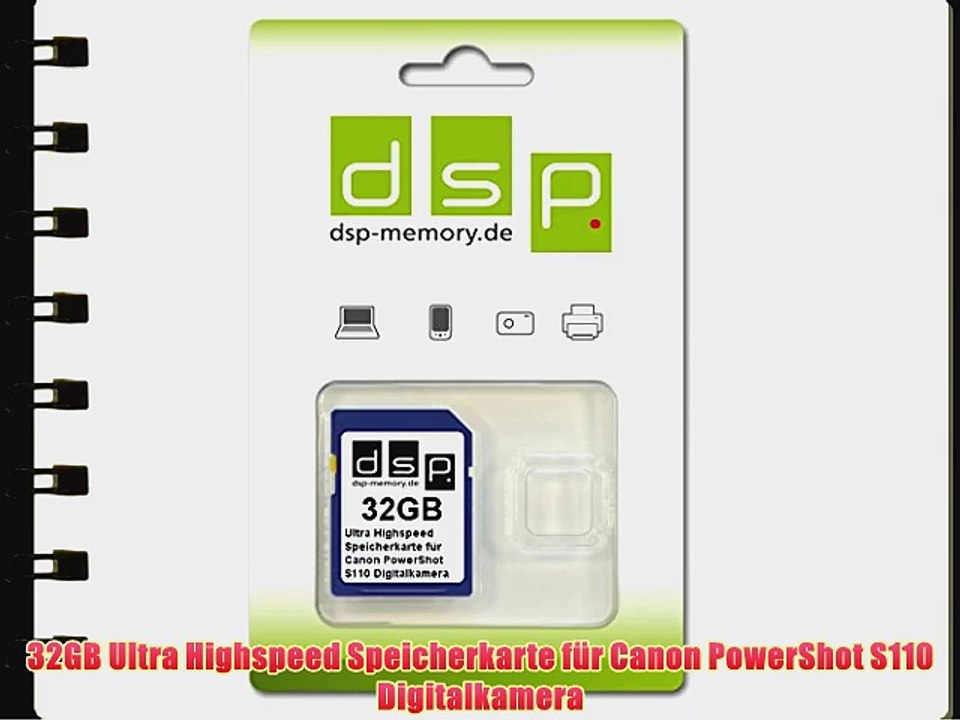 32GB Ultra Highspeed Speicherkarte f?r Canon PowerShot S110 Digitalkamera