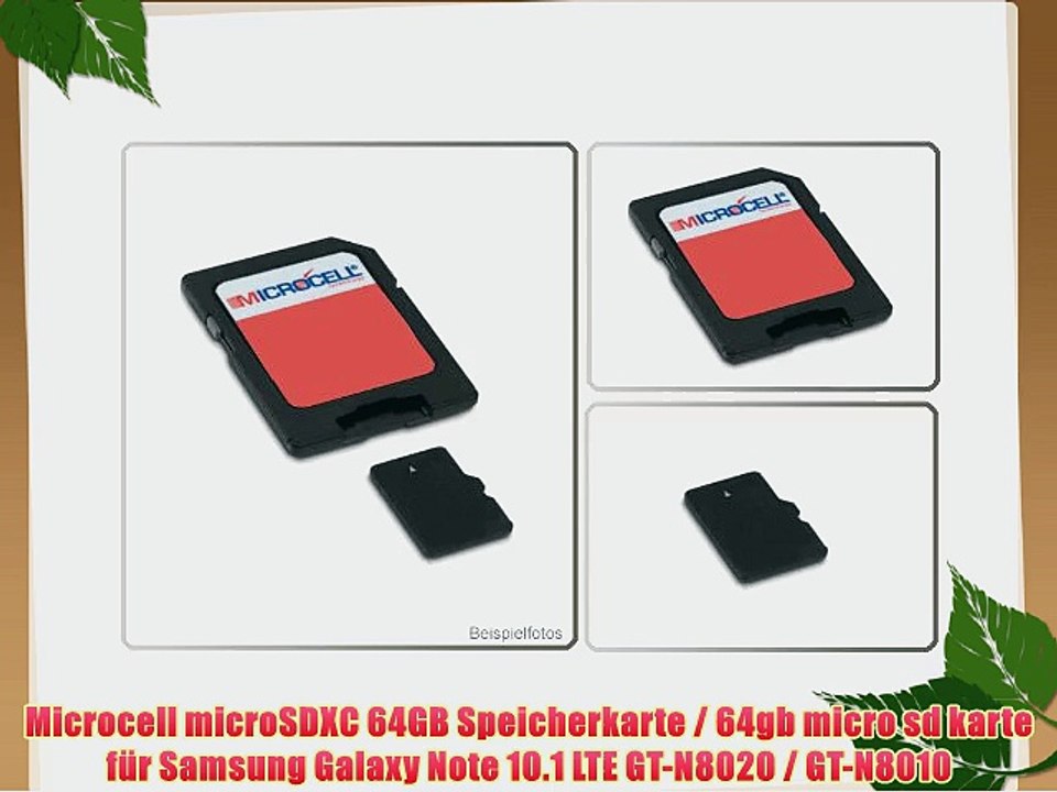 Microcell microSDXC 64GB Speicherkarte / 64gb micro sd karte f?r Samsung Galaxy Note 10.1 LTE