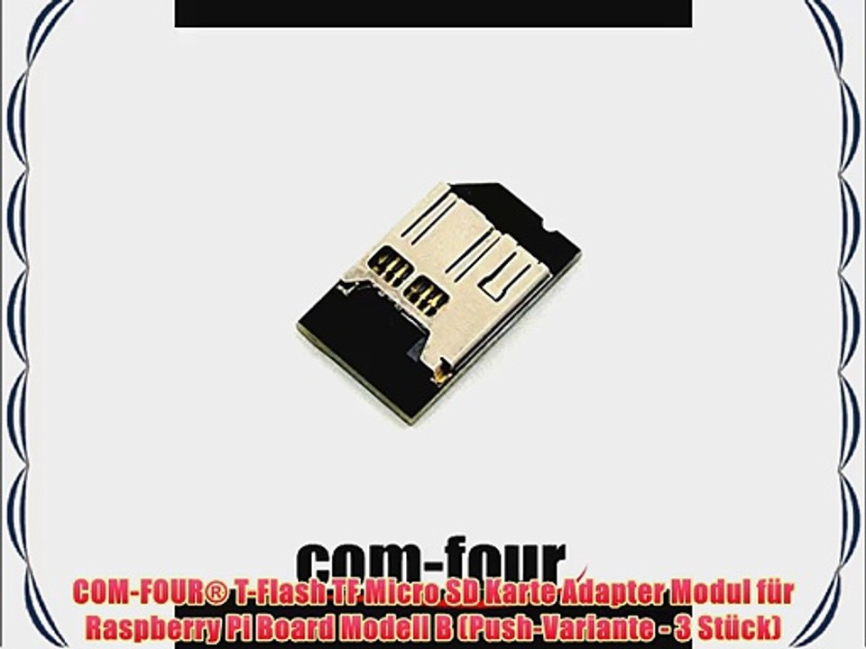 COM-FOUR? T-Flash TF Micro SD Karte Adapter Modul f?r Raspberry Pi Board Modell B (Push-Variante