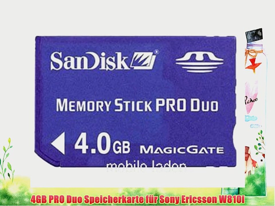 4GB PRO Duo Speicherkarte f?r Sony Ericsson W810i