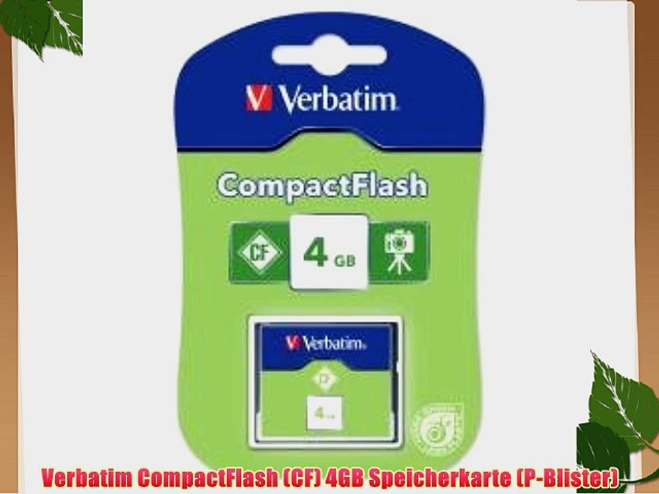 Verbatim CompactFlash (CF) 4GB Speicherkarte (P-Blister)