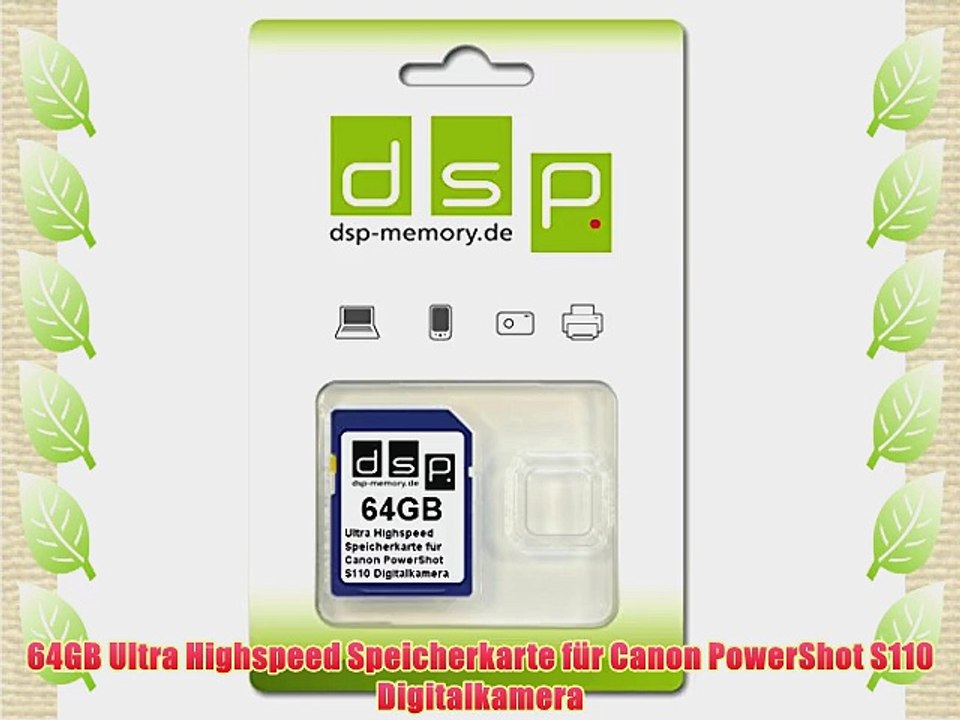 64GB Ultra Highspeed Speicherkarte f?r Canon PowerShot S110 Digitalkamera