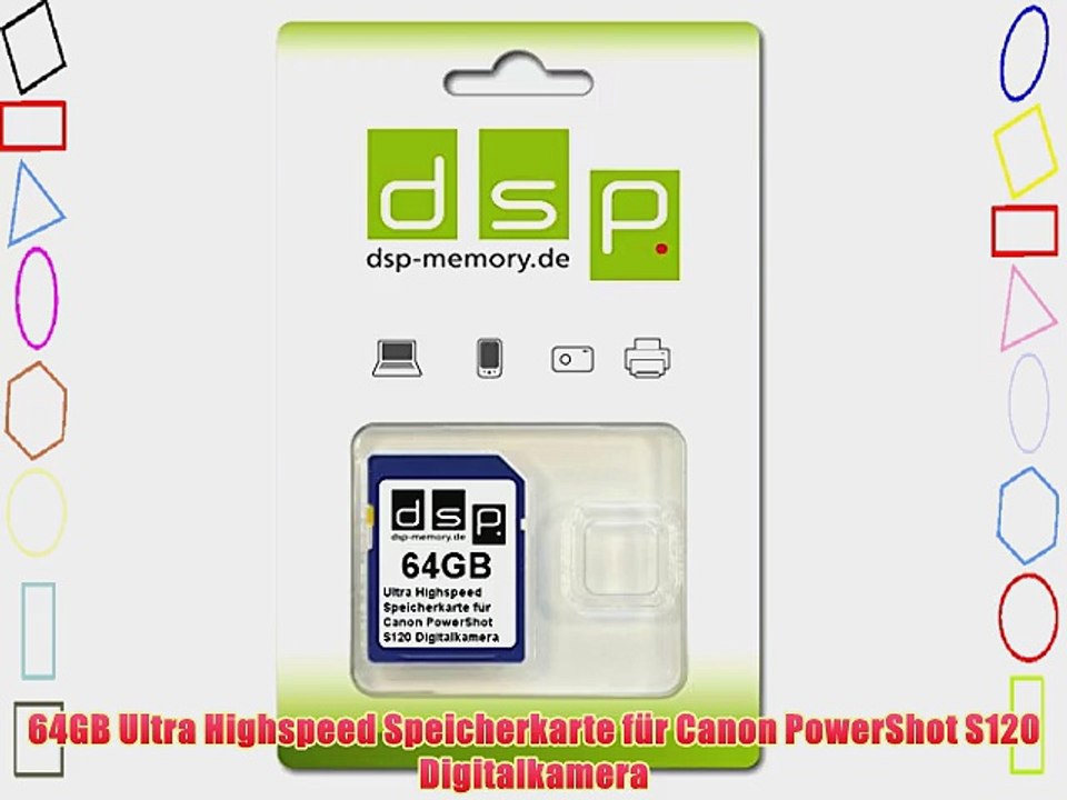 64GB Ultra Highspeed Speicherkarte f?r Canon PowerShot S120 Digitalkamera