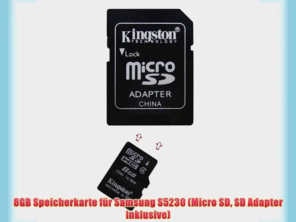 8GB Speicherkarte f?r Samsung S5230 (Micro SD SD Adapter inklusive)
