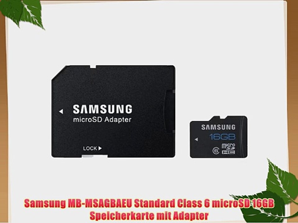Samsung MB-MSAGBAEU Standard Class 6 microSD 16GB Speicherkarte mit Adapter