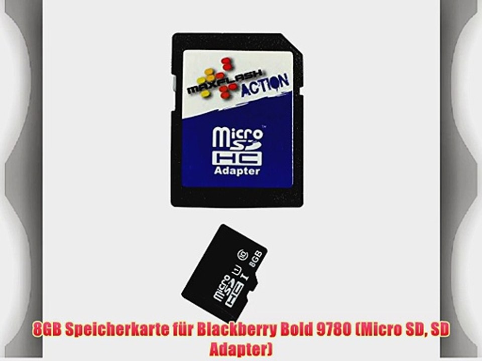 8GB Speicherkarte f?r Blackberry Bold 9780 (Micro SD SD Adapter)