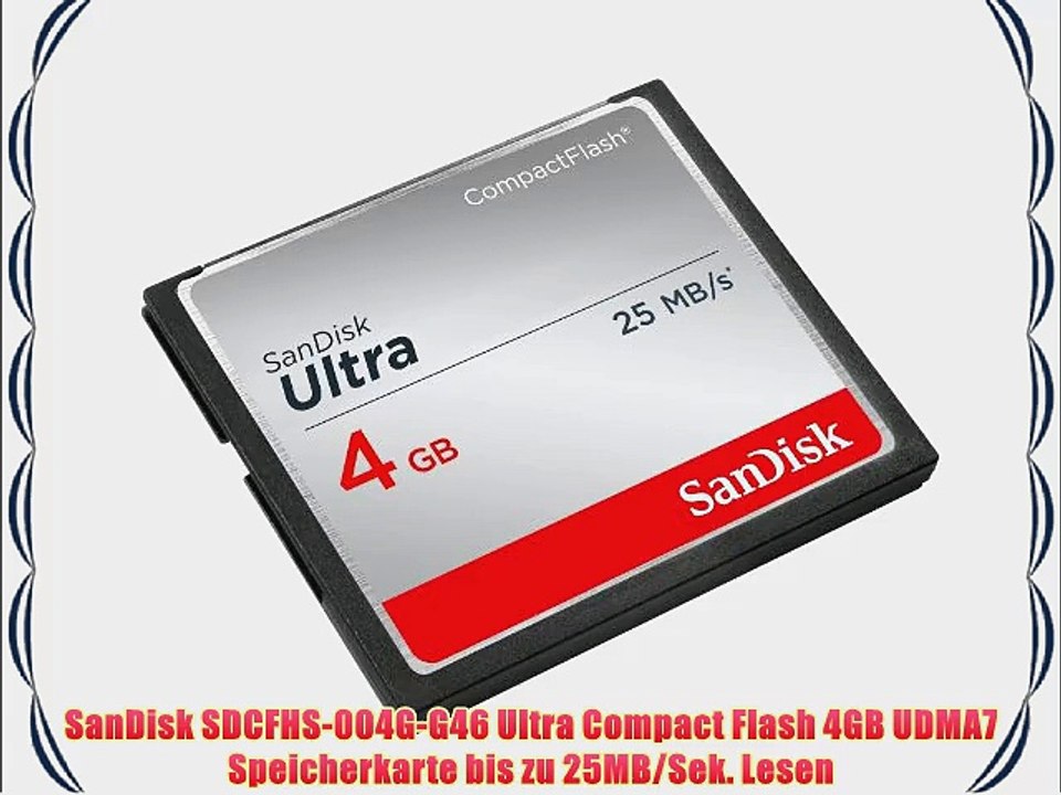SanDisk SDCFHS-004G-G46 Ultra Compact Flash 4GB UDMA7 Speicherkarte bis zu 25MB/Sek. Lesen