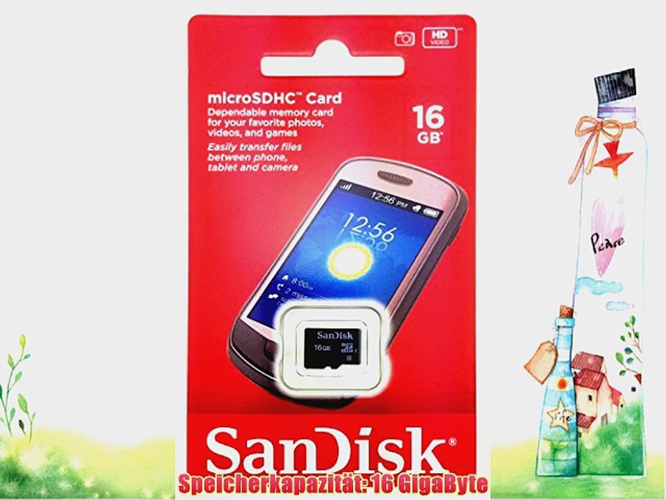 SanDisk 16GB microSDHC Class 4 Speicherkarte f?r Samsung Galaxy S4 Value Edition i9515 16GB