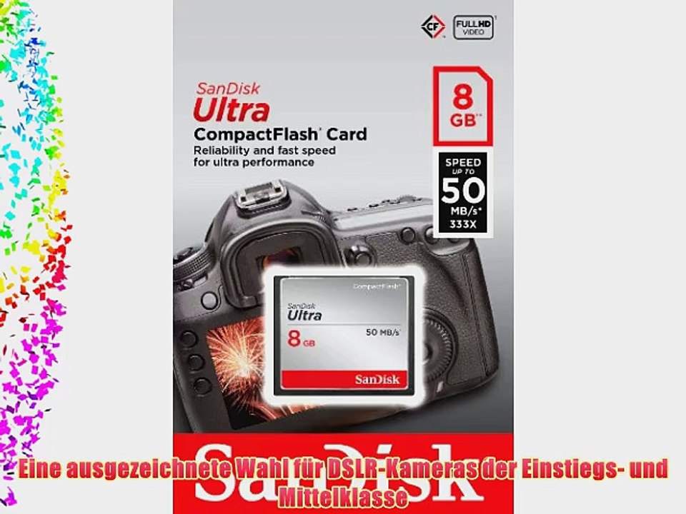 SanDisk SDCFHS-008G-G46 Ultra CompactFlash 8GB UDMA7 Speicherkarte bis zu 50MB/Sek. lesen