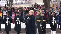 Sveikinimas tautai Vasario 16-osios proga ir 3 Baltijos valstybių vėliavų pakėlimo ceremonija