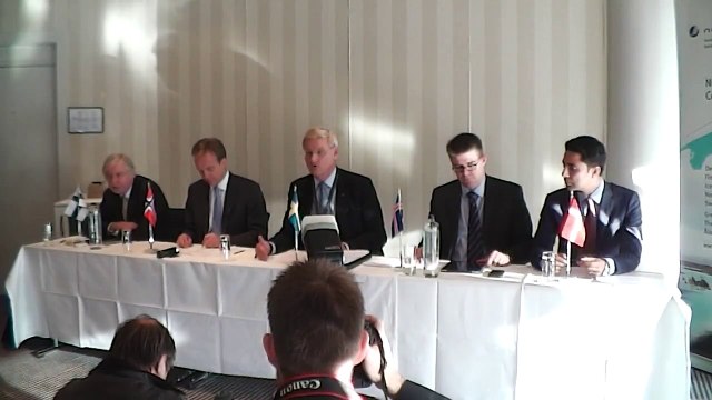 Presskonferens vid utrikesministrarnas möte vid Nordiska rådets 65:e session i Oslo