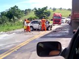 Acidente na BR-101 trecho a uns 80km saindo de Guarapari em direção ao RJ.