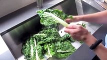 Swiss Chard Burger - How to easily cut the leaves off of the stems
