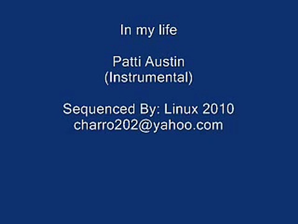 In my life - Patti Austin Instrumental