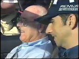 F1 (Formula 1) Murray Walker and Damon Hill go for a drive around Albert Park Melbourne 1998