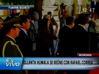 Ollanta Humala es recibido por Rafael Correa