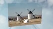 HD video. Windmills - Molinos de Viento en Campo de Criptana, Ciudad Real, Spain
