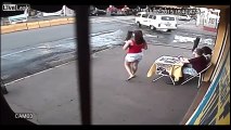 Girl Nearly Taken Out By Bus (Lucky girl escapes death)