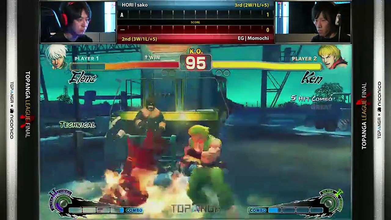 USF4 - sako (Elena) vs Momochi (Ken) - TL4A Round12 Battle2
