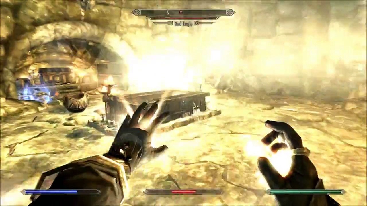 Elder Scrolls Skyrim - High level Restoration Mage vs Red Eagle [ Master Difficulty ]
