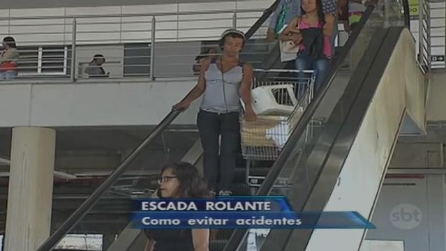 Jornal do SBT mostra como evitar acidentes em escadas rolantes