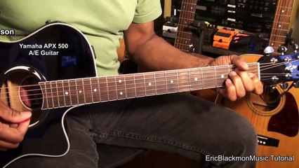 AC/DC BACK IN BLACK ACOUSTIC GUITAR LESSON TUTORIAL EricBlackmonMusicHD