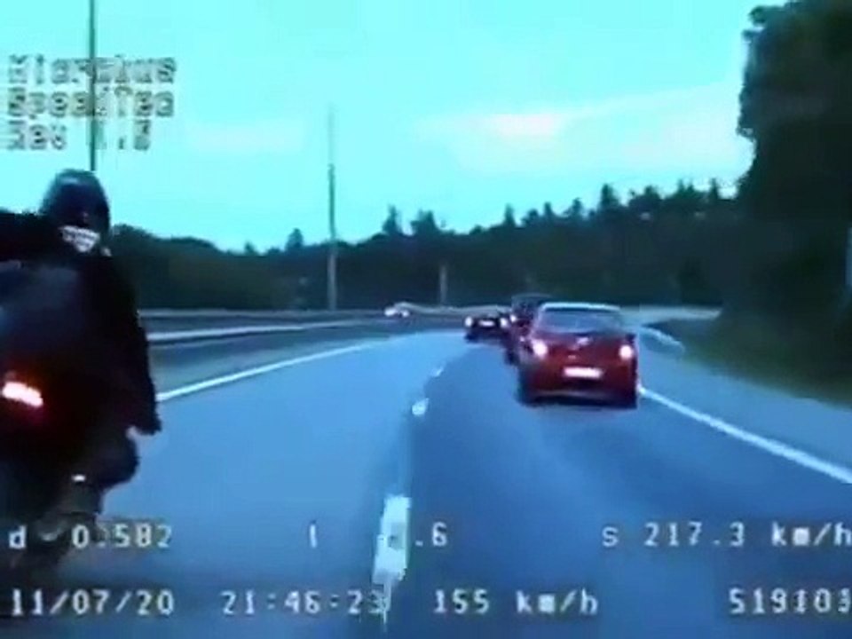 Police Chase Motorbike at Over 245 kph in Sweden Epic Fail Crash Funny 2012 2013