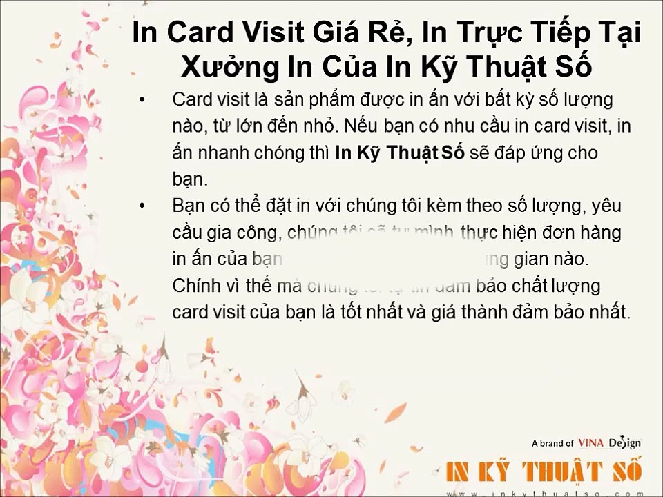 In card visit giá rẻ, name card giá rẻ, in danh thiếp giá rẻ tại Công ty In Kỹ Thuật Số
