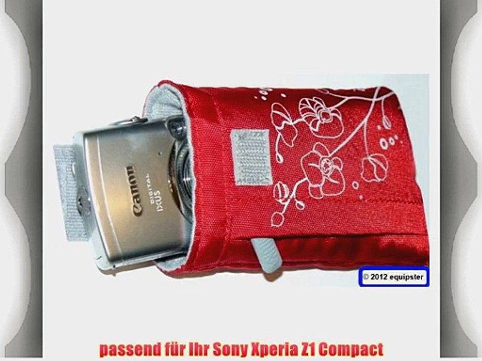 Poppige trendige Handy Tasche hellblau f?r Sony Xperia Z1 Compact inklusive PASSGENAUER Displayschutzfolie