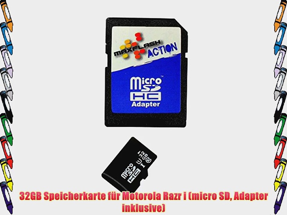 32GB Speicherkarte f?r Motorola Razr i (micro SD Adapter inklusive)