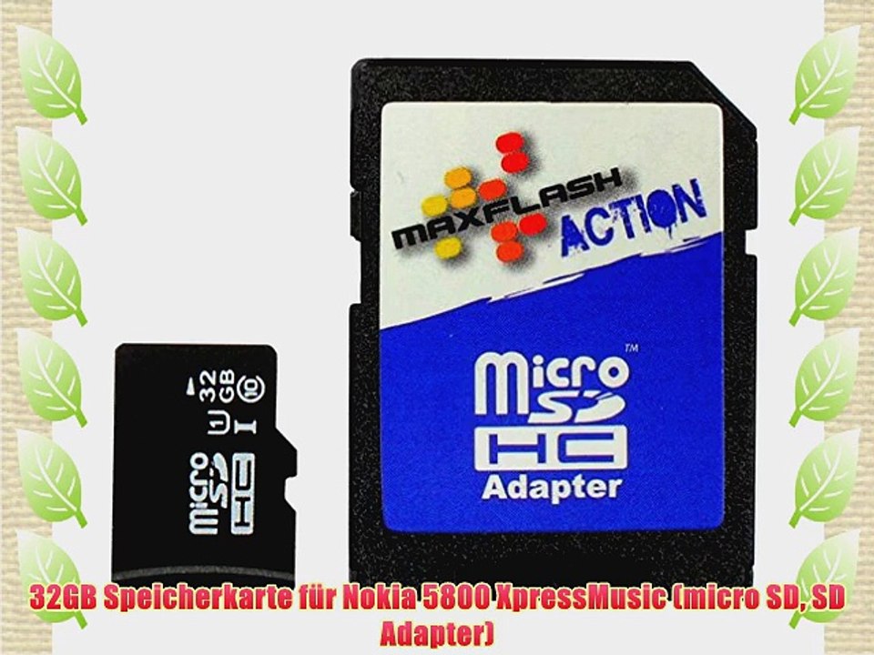 32GB Speicherkarte f?r Nokia 5800 XpressMusic (micro SD SD Adapter)