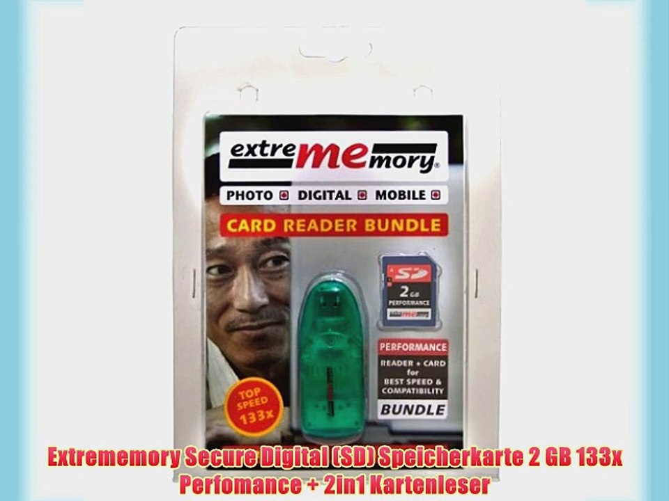 Extrememory Secure Digital (SD) Speicherkarte 2 GB 133x Perfomance   2in1 Kartenleser