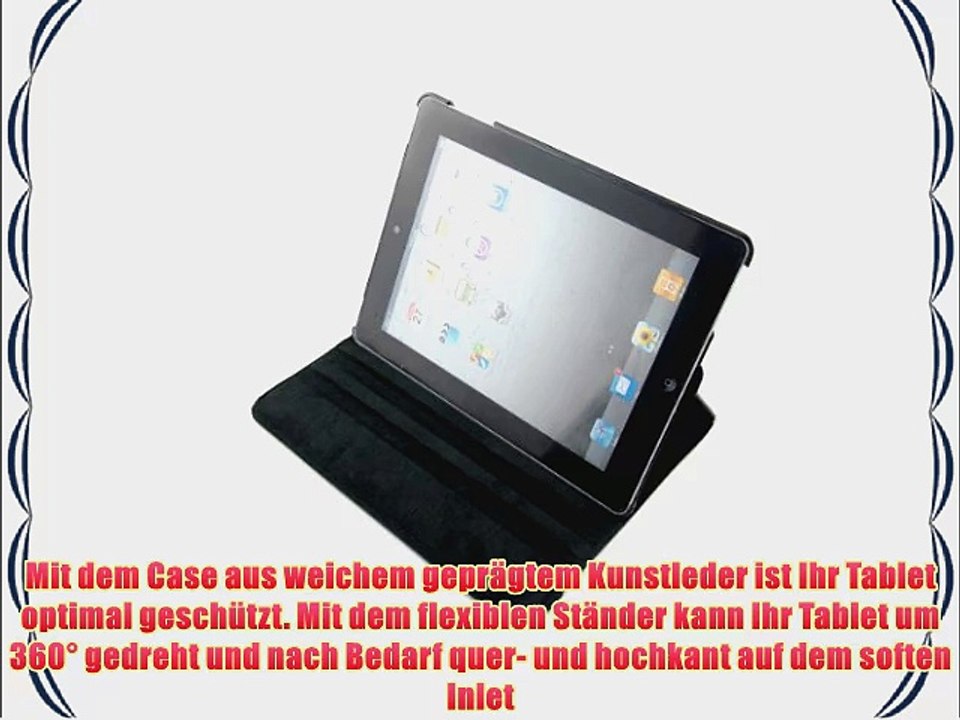 kwmobile? 3in1 Premium Kunstledertasche 360? drehbar f?r Apple iPad 2 / 3 / 4 in Schwarz