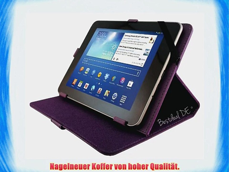 Lila PU Lederner Tasche Case H?lle f?r A-rival BioniQ HD 7 7 Zoll Inch Tablet-PC   Bildschirmschutzfolie